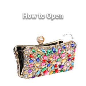 COAIMANEY Womens Sparkly Rhinestone Crystal Glitter Clutch Purse Evening Handbag Shoulder Bag for Wedding Party Prom