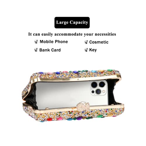 COAIMANEY Womens Sparkly Rhinestone Crystal Glitter Clutch Purse Evening Handbag Shoulder Bag for Wedding Party Prom