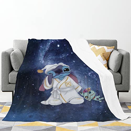 Cool Carats LLC Stitch Blanket Gifts for Girls Throw Kids Women Adults Cartoon Flannel Fleece Blankets Couch Bed Sofa 40''x50''