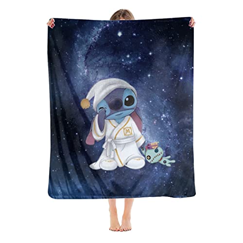 Cool Carats LLC Stitch Blanket Gifts for Girls Throw Kids Women Adults Cartoon Flannel Fleece Blankets Couch Bed Sofa 40''x50''