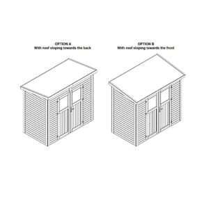 Leisure Season Urbano Lean to Shed Kit - Modern Weatherproof Outdoor Storage Shed with Floor, Doors, Plexiglass Windows, Pent Roof - Nordic Spruce Wood Shed Kit - Medium Brown, 8'x4' (URB8X47853)