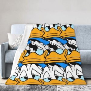 Funny Don.ald Duck Throw Blankets Fleece Blanket Super Soft Plush Throw Blanket 50"X40" Cozy Fuzzy Bed Blankets Microfiber Flannel Blankets for Couch, Bed, Sofa