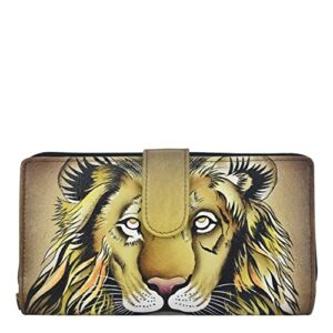 anna by anuschka women’s hand painted genuine leather two fold wallet – lion pride tan