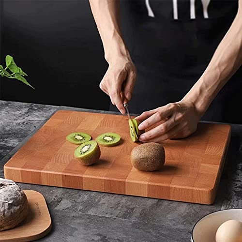 GULRUH Wood Cutting Boards for Kitchen, Beech Wood Board Cutting Board Chopping Block Serving Plate Kitchen Accessory Cake Pizza Tool