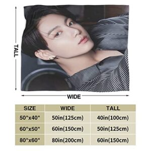 Jungkook Jeon Jung Kook Ultra Soft Throw Blanket Flannel Fleece All Season Light Weight Living Room/Bedroom Warm Blankets 50"x40"