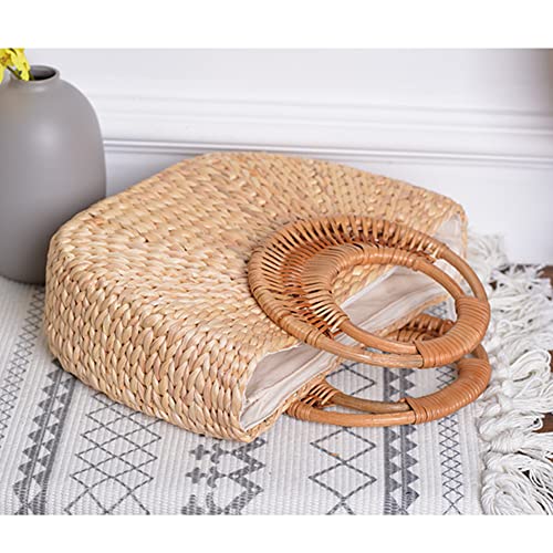 Rattan Straw Bag, Women Summer Beach Straw Tote Bag Weave Rattan Bag Woven Straw Purse Bag