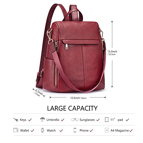 Kattee Women's Anti-Theft Backpack Purse Genuine Leather Shoulder Bag Fashion Ladies Tote Bags