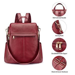 Kattee Women's Anti-Theft Backpack Purse Genuine Leather Shoulder Bag Fashion Ladies Tote Bags