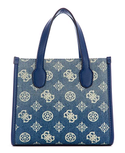 GUESS Silvana 3 Compartment Mini Tote, Denim Ombre Logo