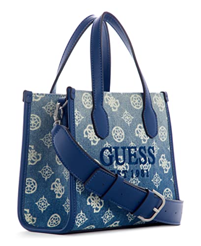 GUESS Silvana 3 Compartment Mini Tote, Denim Ombre Logo