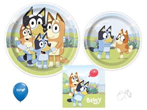 bluey birthday party supplies | bluey decorations | bluey plates | bluey napkins | bluey tableware – serves 8