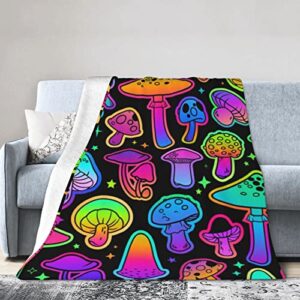trippy mushroom throw blanket soft fleece flannel throws for room couch bed sofa car