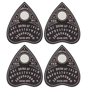 darware planchette ouija board coasters (4-pack); silicone beverage drink coasters horror-themed