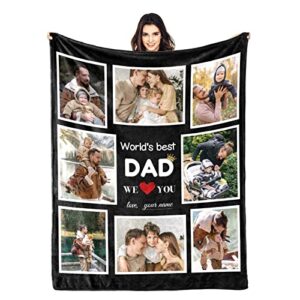 croilujo gifts for dad, custom blankets with photos, personalized dad picture blanket, customized blankets with photo collage throw, birthday for dad father papa