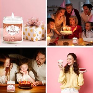 Vlipoeasn Happy Birthday Scented Candle Gifts for Her | Unique Gift for Best Friend Happy Birthday Hidden in Candle | Funny Soy Wax Candles Scents of Vanilla Gift Idea for Sister Mom Coworker 7OZ