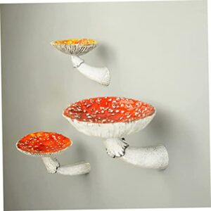 KUYYFDS Mushroom Hanging Shelf Wall Floating Shelf Resin Storage Shelves Ornaments for Bedroom Living Room Bathroom M Wall Sculptures