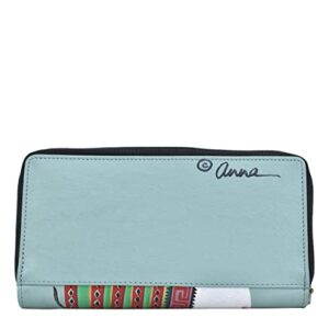 Anna by Anuschka Women's Hand Painted Genuine Leather Two Fold Wallet - Llama Llama