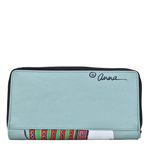 Anna by Anuschka Women's Hand Painted Genuine Leather Two Fold Wallet - Llama Llama