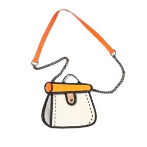 hs kawaii shoulder bag cute shoulder bag 2d cartoon shoulder bag cute tote bag cute hobo bag for women girls teens (orange)