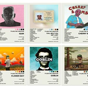 Tyler The Creator Poster Set of 6-11x14 inches Album Cover Posters - By Herzii Prints, Aesthetic Posters Wall Art for Room - Teen and Girls Dorm Decor, Rapper Music Posters -UNFRAMED