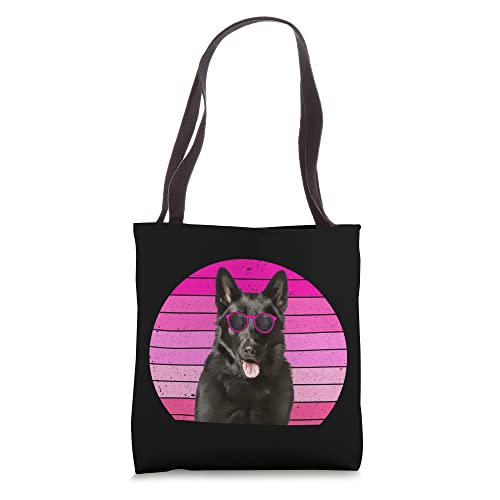 Black German Shepherd For Girls Kids Pink GSP Dog Face Girl Tote Bag