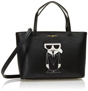 karl lagerfeld paris womens maybelle crossbody tote bag, blk multi, one size us