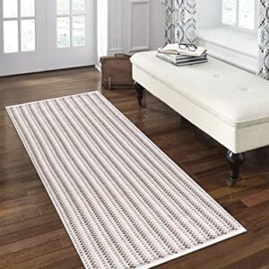 THE BEER VALLEY 100% Cotton Rug 2'x3' - Grey/Beige, Neutral Reversible Farmhouse Accent Rugs for Living Room, Kitchen, Bedroom, Entryway - 24 x 36 Inches