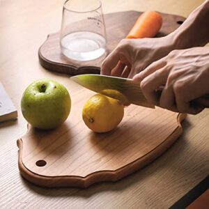 GULRUH Wood Cutting Boards for Kitchen, Vintage Solid Wood Lace Cutting Board, Black Walnut Cutting Board, Steak Bread Board, Dessert Wooden Tray (Color : Black Walnut)