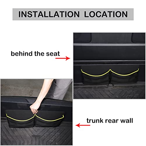 Aunginsy Upgraded Car Trunk Organizer Fit for Toyot@ Sienna 2021-2023 Car Trunk Storage BagTrunk Rear Wall Storage Bag Car Trunk Hanging Organizer With 2 Pockets Oxford Cloth Material Accessories