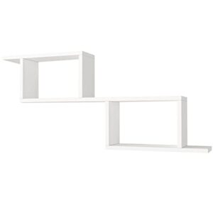the urban port 40-inch decorative wooden wall mounted cubby shelf, white
