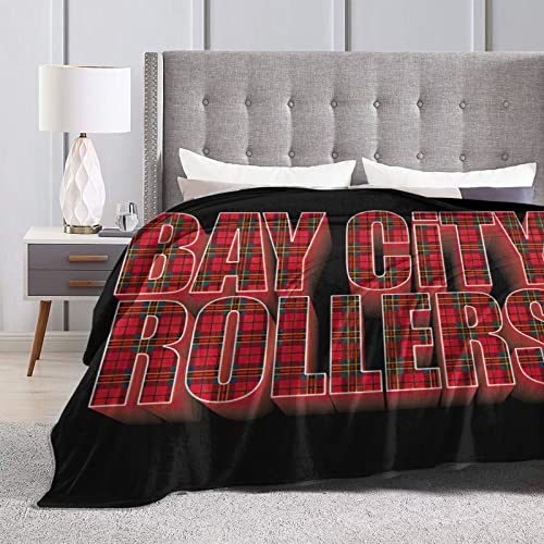 Bay City Music Rollers Band Logo Throw Blanket Soft Cozy Flannel Blankets Decor for Bed Couch Living Room Travel Outdoor 50"X40"