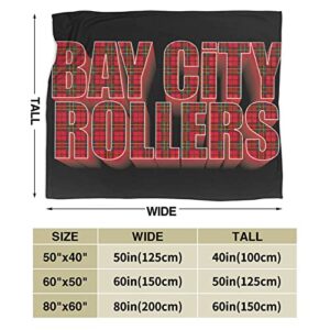 Bay City Music Rollers Band Logo Throw Blanket Soft Cozy Flannel Blankets Decor for Bed Couch Living Room Travel Outdoor 50"X40"