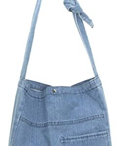 YunZh Denim Purse Tote Shoulder Handbag Shopping School Travel Pockets