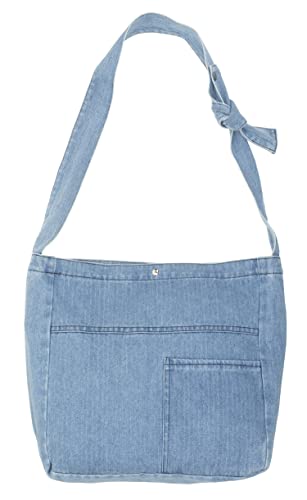 YunZh Denim Purse Tote Shoulder Handbag Shopping School Travel Pockets