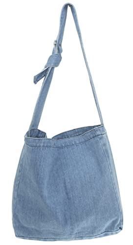 YunZh Denim Purse Tote Shoulder Handbag Shopping School Travel Pockets