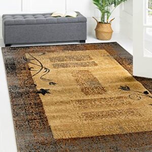 Rugs.com Cafe Collection Rug – 3' x 5' Beige Medium Rug Perfect for Entryways, Kitchens, Breakfast Nooks, Accent Pieces