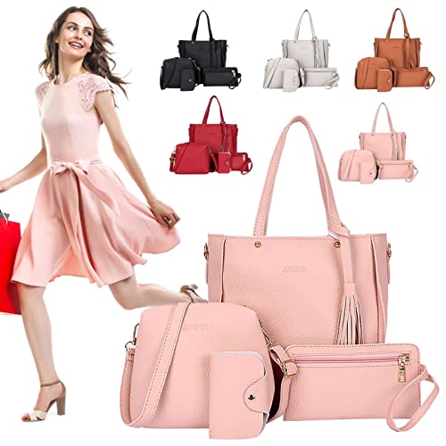 4pcs Upgrade Set Handbags, Wallet Tote Bag Shoulder Bag Top Handle Satchel, New Suitable For Shopping