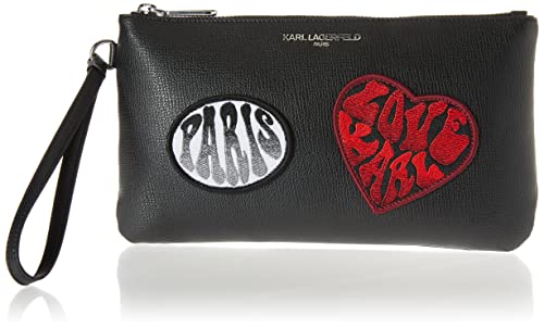 Karl Lagerfeld Paris Womens Novelty Large Wristlet, Blk/Gold, One Size US