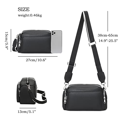 Small Crossbody Bags for Women Trendy - Fanny Packs Wide Strap Ladies Shoulder Handbags Crossbody Purse with Multi Pockets