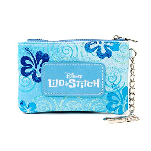 Disney Bag and Wallet Combo, Lilo and Stitch Stich Floral Blues, Vegan Leather