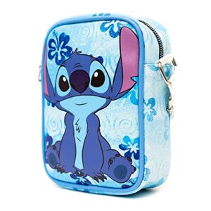 Disney Bag and Wallet Combo, Lilo and Stitch Stich Floral Blues, Vegan Leather