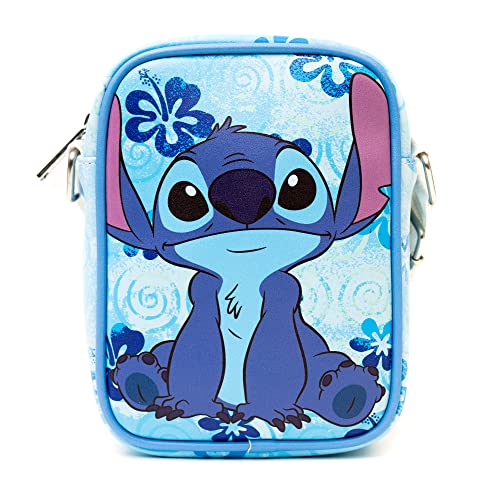 Disney Bag and Wallet Combo, Lilo and Stitch Stich Floral Blues, Vegan Leather