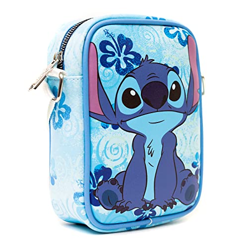 Disney Bag and Wallet Combo, Lilo and Stitch Stich Floral Blues, Vegan Leather