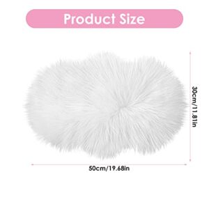 WLLHYF Mini Faux Fur Rug 20 Inches Irregular Area Rug Cushion Fluffy Chair Cover Seat Pad Ultra Soft Art Nail Mat Christmas Decoration for Living Room Sofa Bedroom Floor