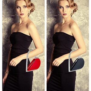 2 Pcs Evening Clutch Bag Mini Heart Shape Purse Rhinestone Diamond Clutch Wedding Party Purse Handbag for Women