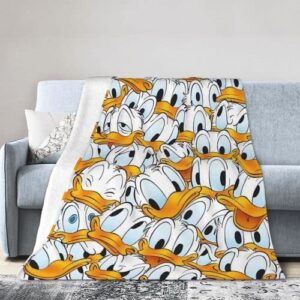 Funny Don.ald Duck Throw Blankets Fleece Blanket Super Soft Plush Throw Blanket 50"X40" Cozy Fuzzy Bed Blankets Microfiber Flannel Blankets for Couch, Bed, Sofa