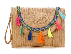 solyinne womens woven straw clutch bags crossbody shoulder bag straw bag satchel purses woven wallet