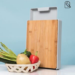 GULRUH Wood Cutting Boards for Kitchen, Eco-Friendly Kitchen Chopping Board， Plastic Drawer Type Cutting Board ，Kitchen Accessories Wooden