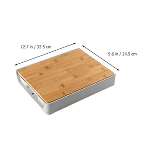 GULRUH Wood Cutting Boards for Kitchen, Eco-Friendly Kitchen Chopping Board， Plastic Drawer Type Cutting Board ，Kitchen Accessories Wooden