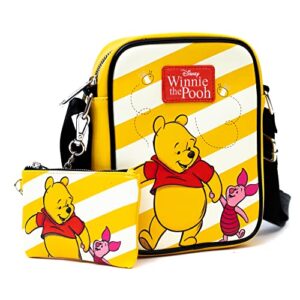 disney bag and wallet combo, winnie the pooh and piglet golden yellow, vegan leather